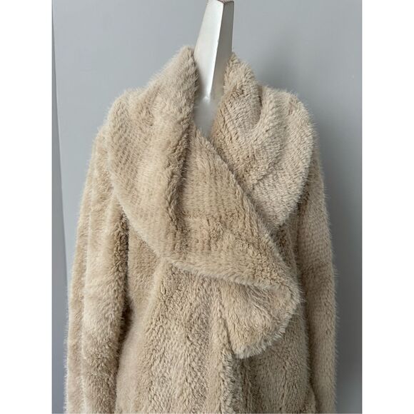 One Teaspoon The Wonderland Wide Collar Faux Fur Long Line Coat Medium $278 - Picture 5 of 15